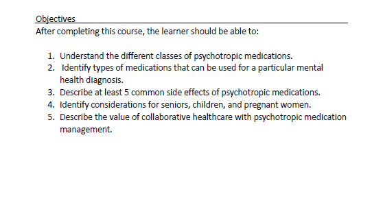 Psychotropic Medications Training - Image 2